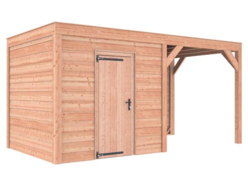 Tuinhuis met overkapping douglas 244,8 x 495,4 x 254,9 cm symmetrisch cm Zweeds rabat onbehandeld