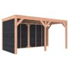 Overkapping douglas 244,8 x 495,4 x 254,9 cm symmetrisch + wanden Zweeds rabat zwart