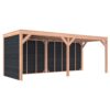Overkapping douglas 244,8 x 645,4 x 254,9 cm + wanden Zweeds rabat zwart