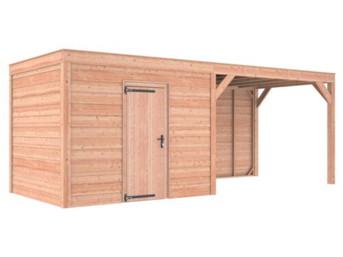 Tuinhuis met overkapping douglas 244,8 x 645,4 x 254,9 cm Zweeds rabat onbehandeld