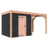 Tuinhuis met overkapping douglas 244,8 x 495,4 x 254,9 cm symmetrisch Zweeds rabat zwart