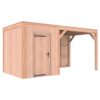 Tuinhuis met overkapping douglas 244,8 x 495,4 x 254,9 cm asymmetrisch halfhouts rabat onbehandeld