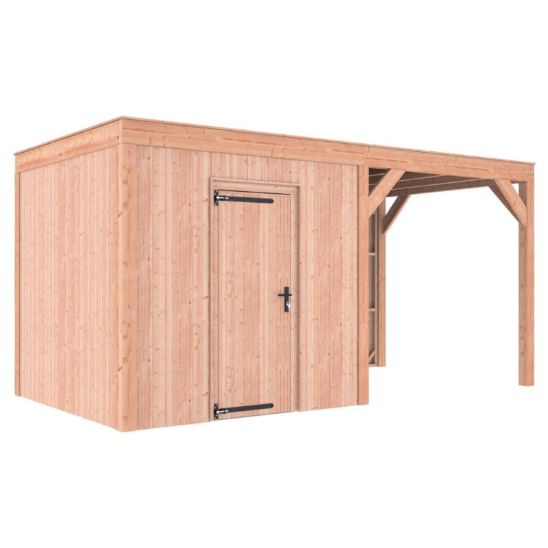 Tuinhuis met overkapping douglas 244,8 x 495,4 x 254,9 cm Sym halfhouts rabat onbehandeld