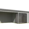 Blokhut met overkapping Olivia 385x295 + Aanbouw Platinum Grey
