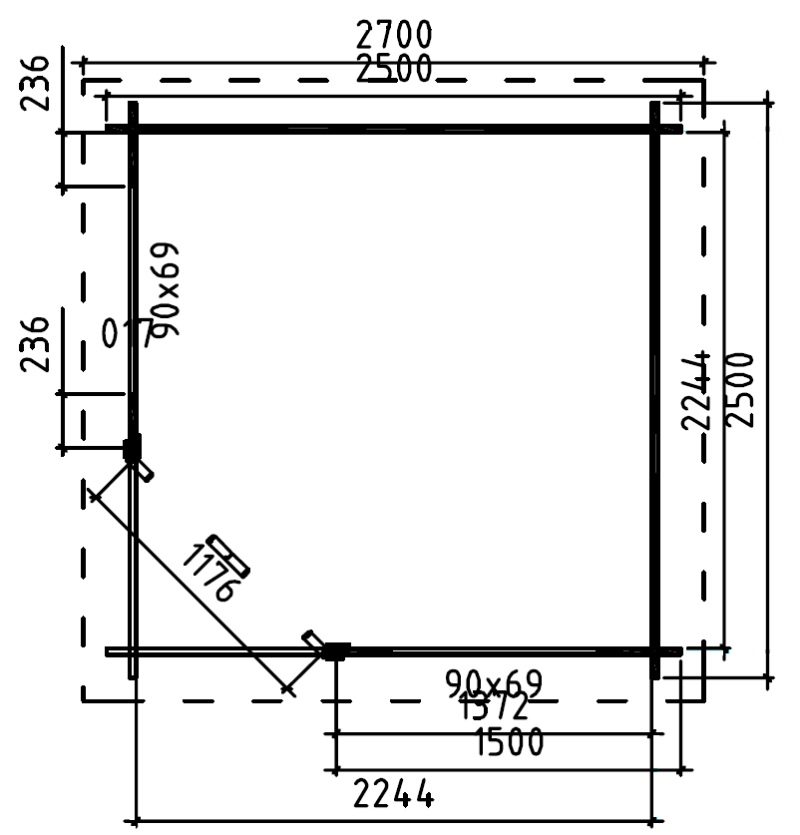 2555 grondplan Blokhut 2555