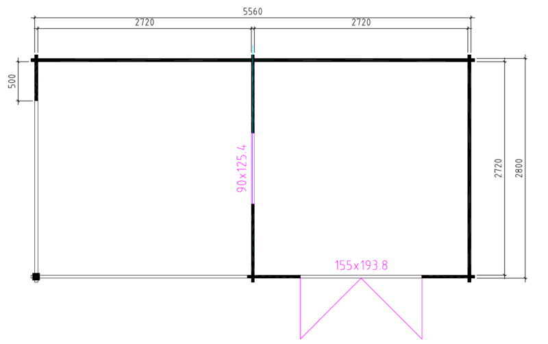 3031 Z grondplan Blokhut 3031Z