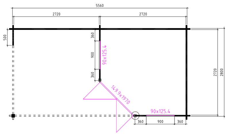 3055 Z - Grondplan Blokhut 3055Z