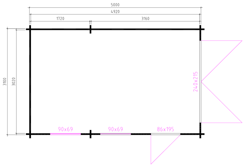 3352 Modern-grondplan Garage 3352 M