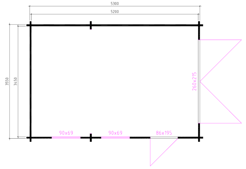 3755 Modern-grondplan Garage 3755 M
