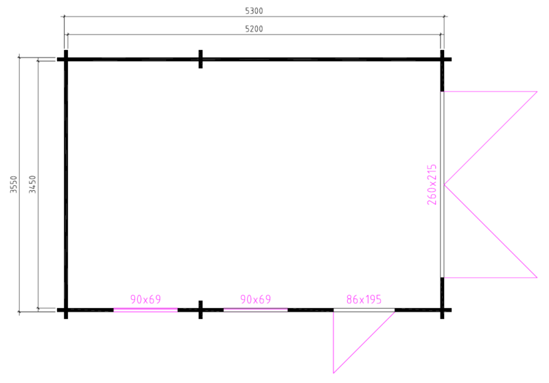 3755 zadeldak-grondplan Garage 3755 S