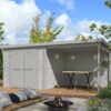 Blokhut met overkapping Lars 500x250 Platinum Grey