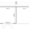 Blokhut met overkapping Lars 500x250 Carbon Grey-Wit