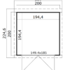 Blokhut Sara 200x200 Gespoten Platinum Grey-Wit