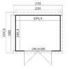 Blokhut Mila 250x200 Gespoten Carbon Grey-Wit