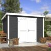Blokhut Lotta 300x250 Gespoten Carbon Grey-Wit