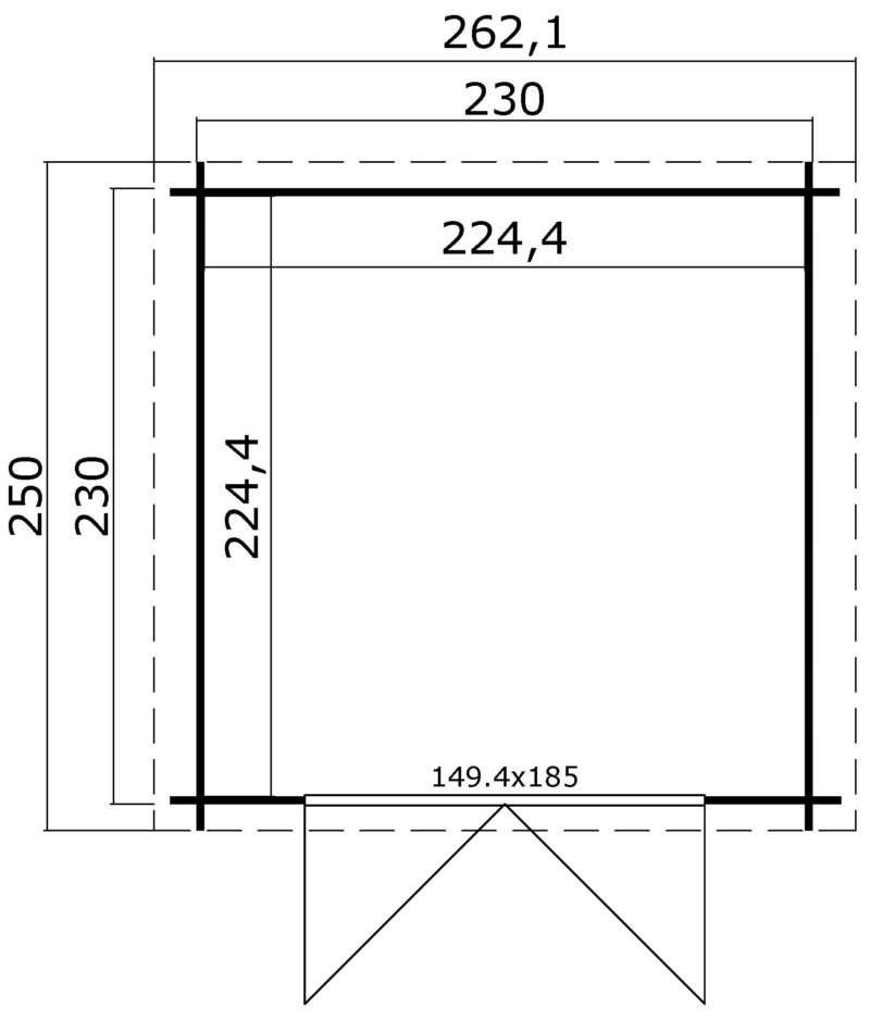 Blokhut Ingo 230x230 Onbehandeld vuren