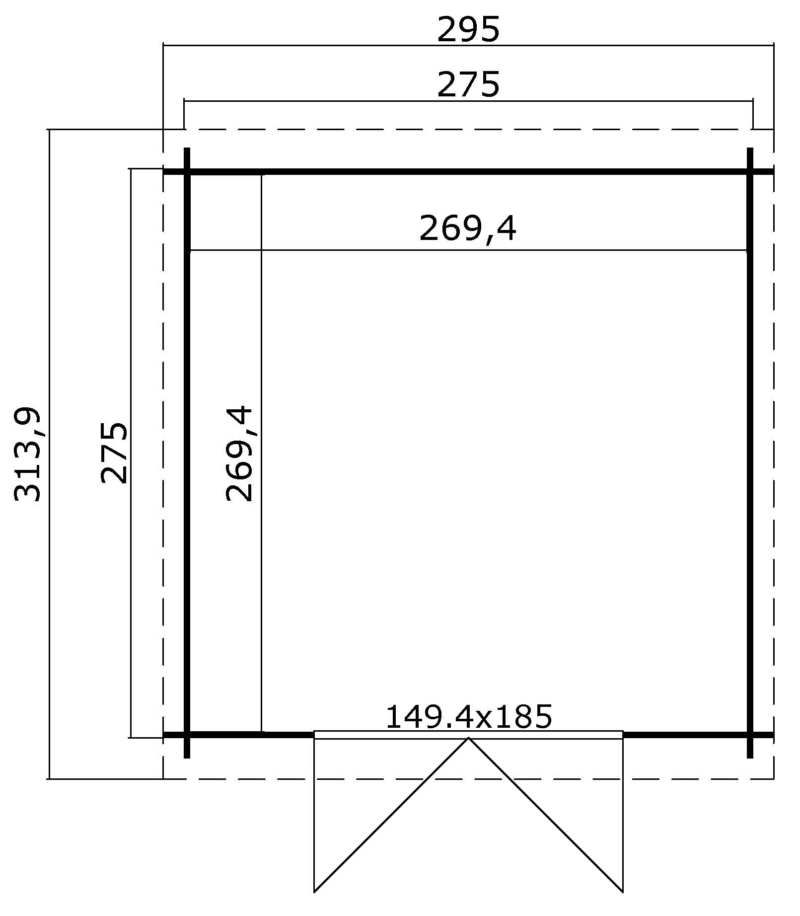 Blokhut Nadia 275x275 Onbehandeld vuren