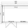Blokhut Amira 380x230 Onbehandeld vuren