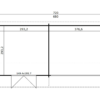 Blokhut met overkapping Maribel 680x300 onbehandeld Vuren