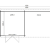 Blokhut met overkapping Manuel 600x275 Onbehandeld vuren
