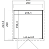 8711615171253-1046084-Outdoor Life Products-Tuinhuis-Blokhut-Kibo 1 200x200_plattegrond Blokhut Kibo 1 200x200 Gespoten Carbon Grey-Wit