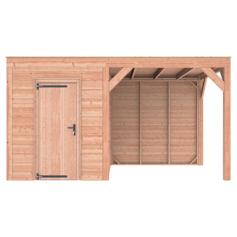 Tuinhuis met overkapping douglas 244,8 x 445,4 x 254,9 cm Zweeds rabat onbehandeld