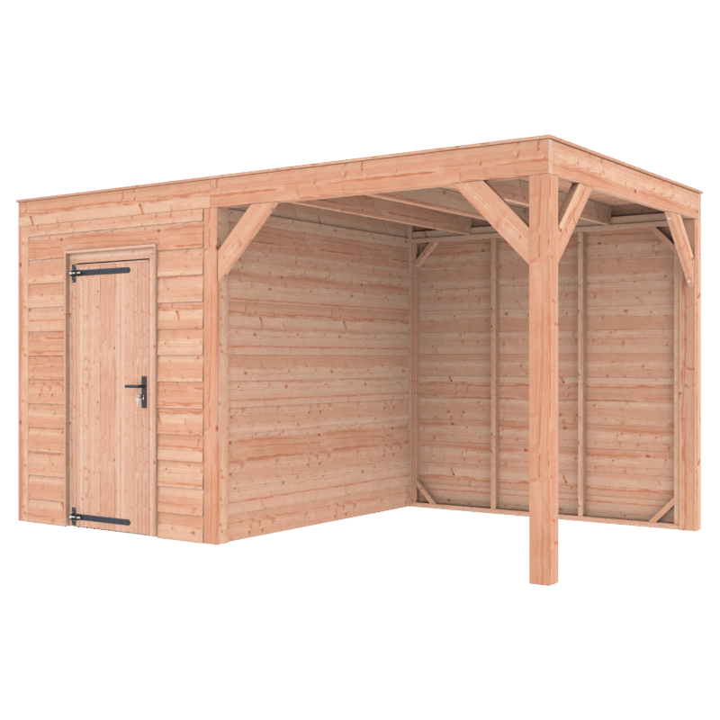 Tuinhuis met overkapping douglas 244,8 x 445,4 x 254,9 cm Zweeds rabat onbehandeld