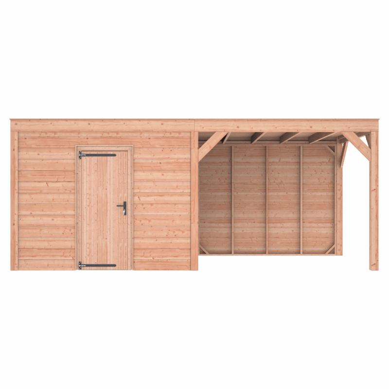 Tuinhuis met overkapping douglas 244,8 x 595,4 x 254,9 cm Zweeds rabat onbehandeld