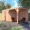 Tuinhuis met overkapping douglas 244,8 x 595,4 x 254,9 cm Zweeds rabat onbehandeld