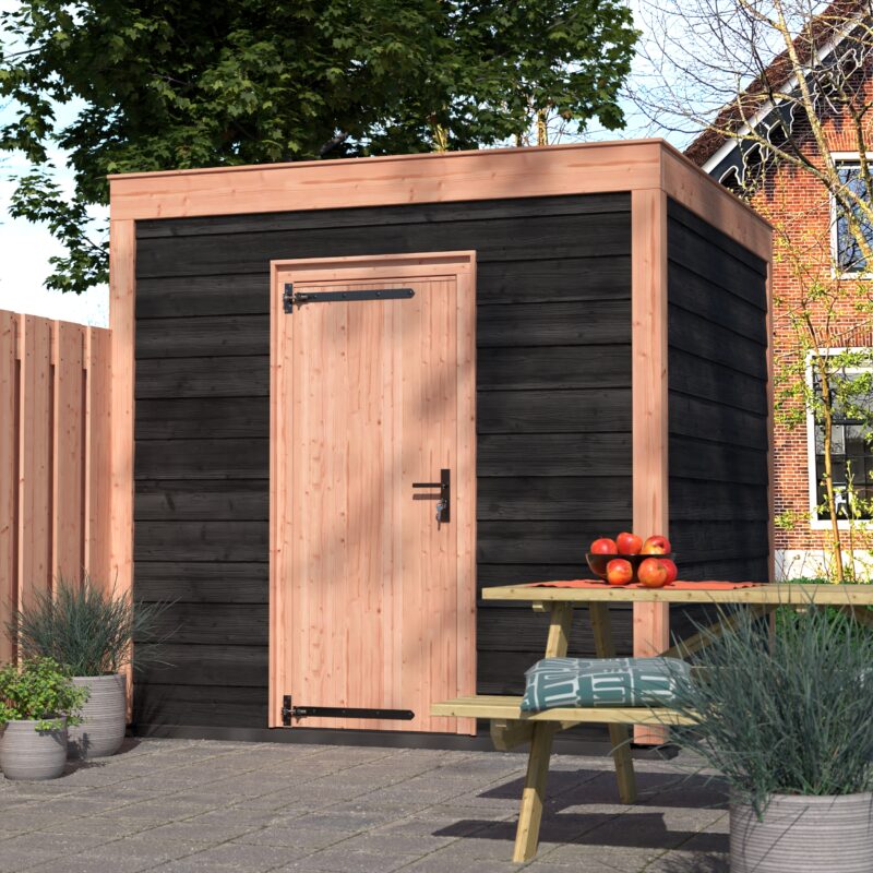 Tuinhuis douglas 244,8 x 254,9 x 254,9 cm Zweeds rabat zwart