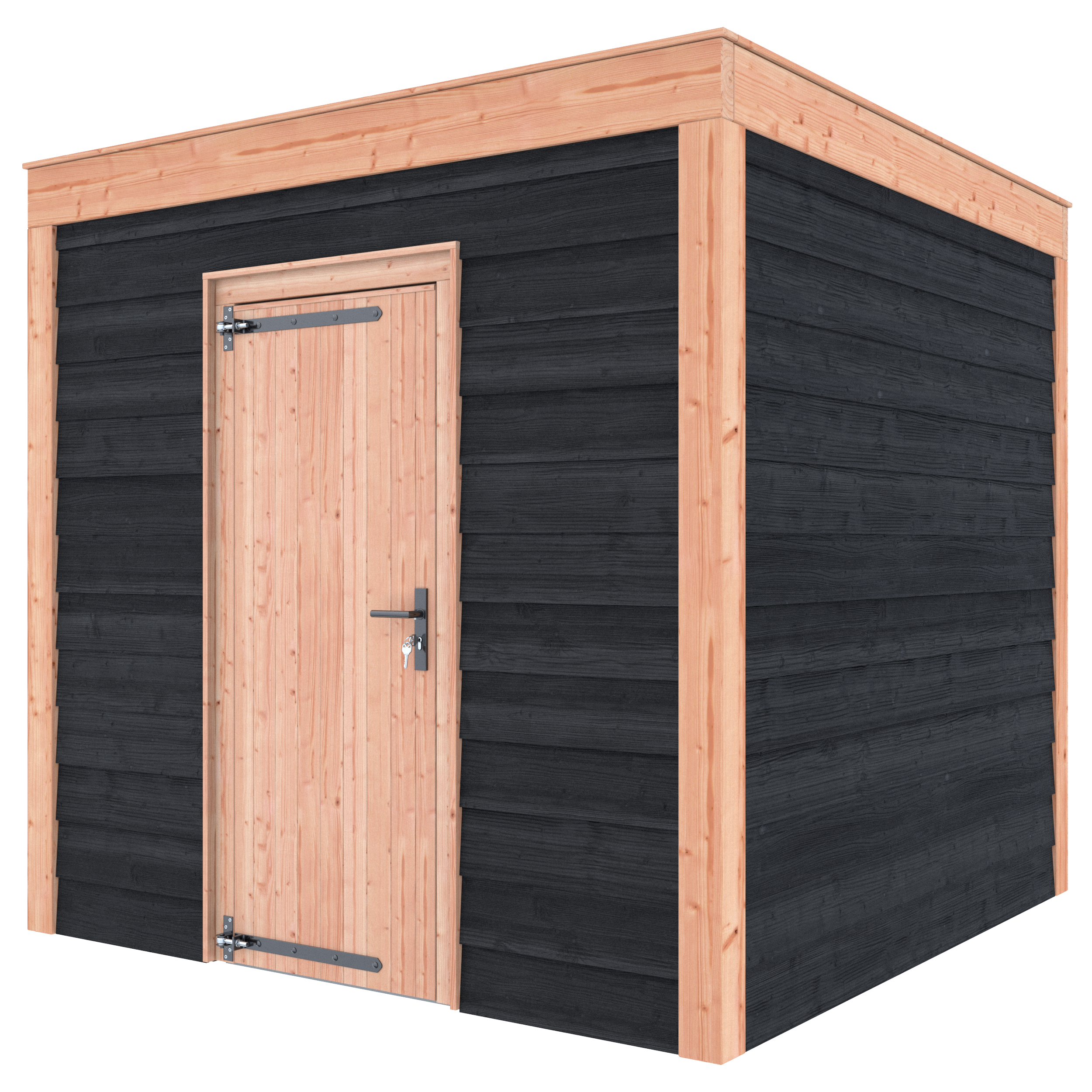 Tuinhuis douglas 244,8 x 254,9 x 254,9 cm Zweeds rabat zwart