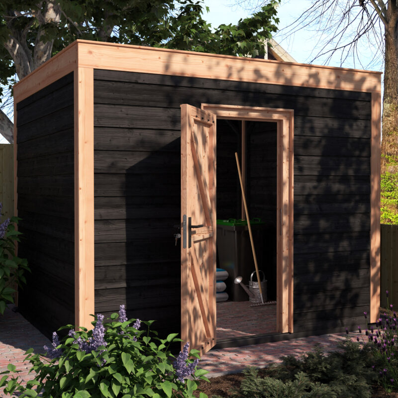 Tuinhuis douglas 244,8 x 304,9 x 254,9 cm Zweeds rabat zwart