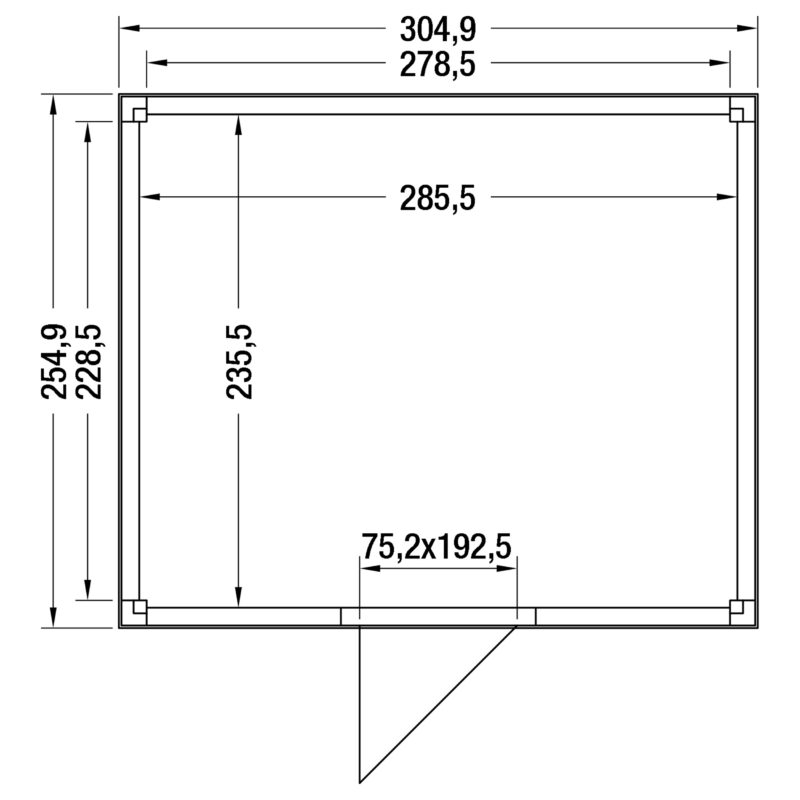 Tuinhuis douglas 244,8 x 304,9 x 254,9 cm Zweeds rabat zwart