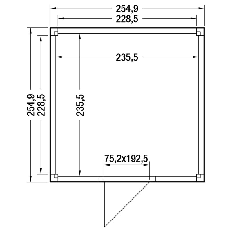 Tuinhuis douglas 244,8 x 254,9 x 254,9 cm halfhouts rabat onbehandeld