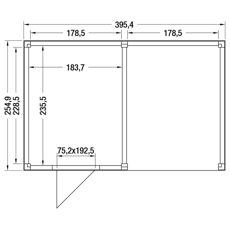 Tuinhuis met overkapping douglas 244,8 x 395,4 x 254,9 cm Zweeds rabat zwart