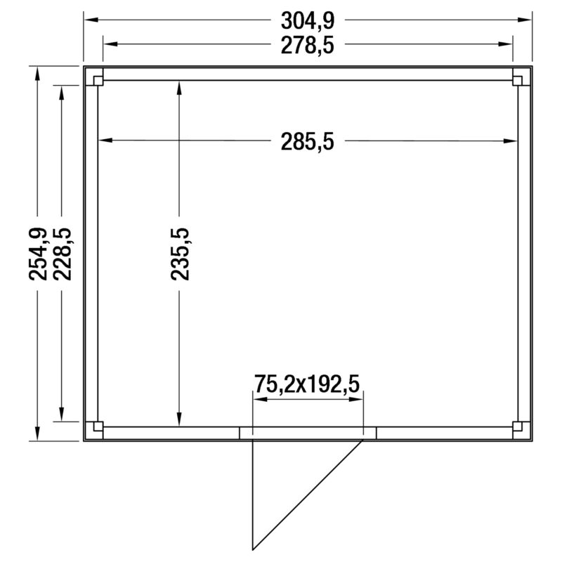 Tuinhuis douglas 244,8 x 304,9 x 254,9 cm halfhouts rabat onbehandeld