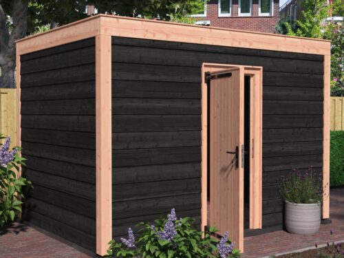 Tuinhuis douglas 244,8 x 354,9 x 254,9 cm Zweeds rabat zwart
