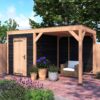 8711615181313-1060336-Outdoor Life Products-Douglas Tuinhuis Z-ZR-450x250_001 Tuinhuis met overkapping douglas 244,8 x 445,4 x 254,9 cm Zweeds rabat zwart