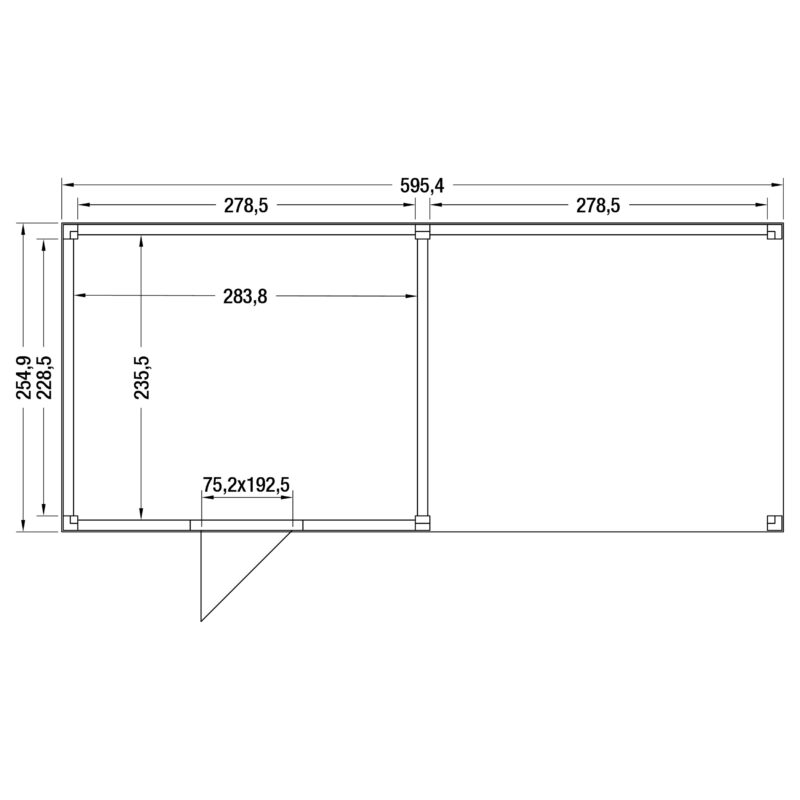 Tuinhuis met overkapping douglas 244,8 x 595,4 x 254,9 cm Zweeds rabat zwart