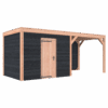 Tuinhuis met overkapping douglas 244,8 x 595,4 x 254,9 cm Zweeds rabat zwart