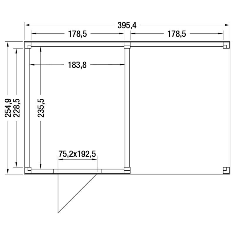 Tuinhuis met overkapping douglas 244,8 x 395,4 x 254,9 cm halfhouts rabat onbehandeld