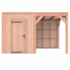 Tuinhuis met overkapping douglas 244,8 x 395,4 x 254,9 cm halfhouts rabat onbehandeld