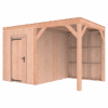 Tuinhuis met overkapping douglas 244,8 x 395,4 x 254,9 cm halfhouts rabat onbehandeld