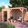 Tuinhuis met overkapping douglas 244,8 x 445,4 x 254,9 cm halfhouts rabat onbehandeld