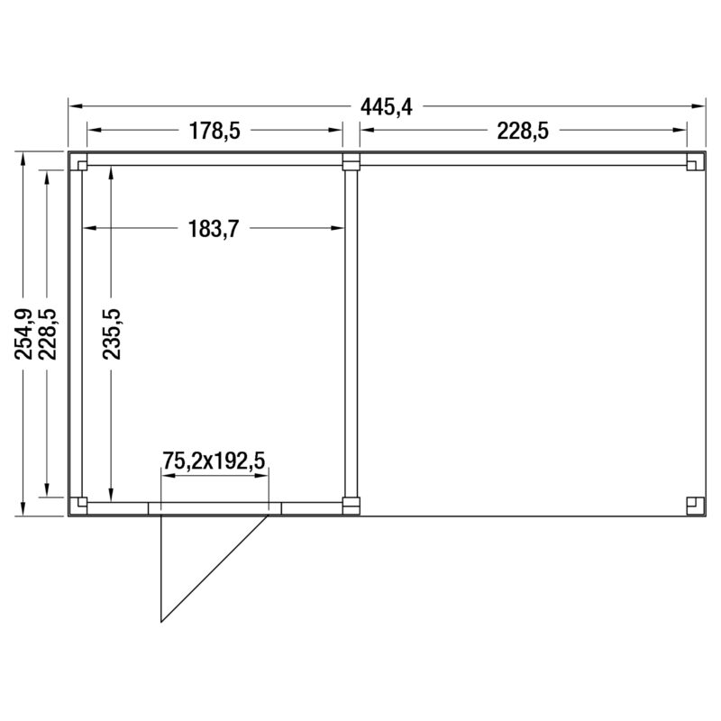 Tuinhuis met overkapping douglas 244,8 x 445,4 x 254,9 cm halfhouts rabat onbehandeld