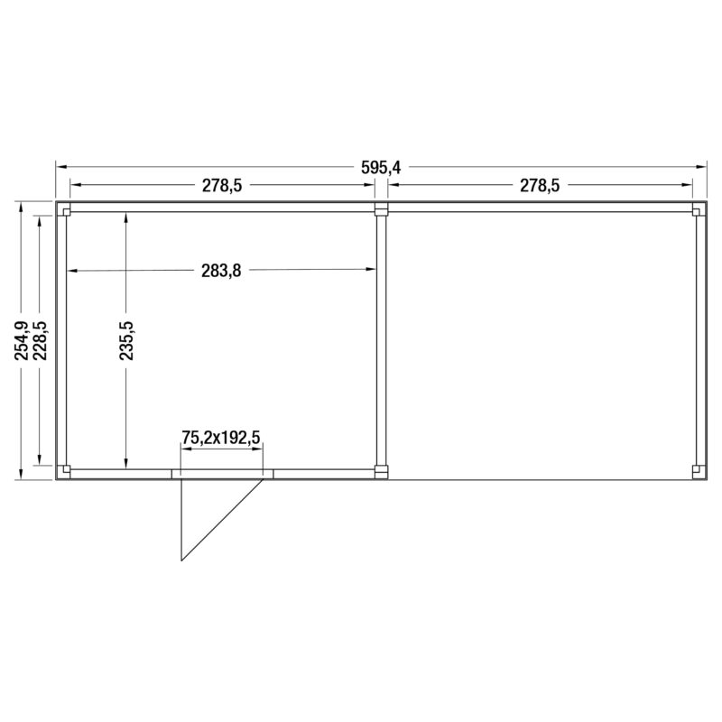 Tuinhuis met overkapping douglas 244,8 x 595,4 x 254,9 cm halfhouts rabat onbehandeld