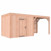 Tuinhuis met overkapping douglas 244,8 x 595,4 x 254,9 cm halfhouts rabat onbehandeld