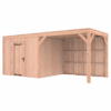Tuinhuis met overkapping douglas 244,8 x 595,4 x 254,9 cm halfhouts rabat onbehandeld