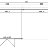Blokhut met overkapping St. Louis 681x292 Onbehandeld vuren