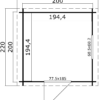 Blokhut Wels 200x200 Onbehandeld vuren